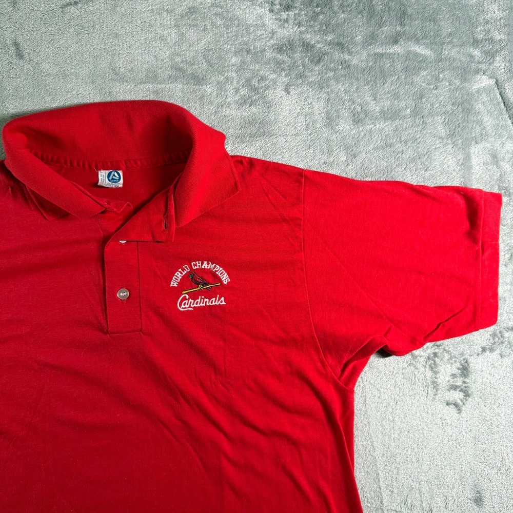 VTG Artex Cardinals Polo Shirt World Champions Embroidered Graphic XL USA